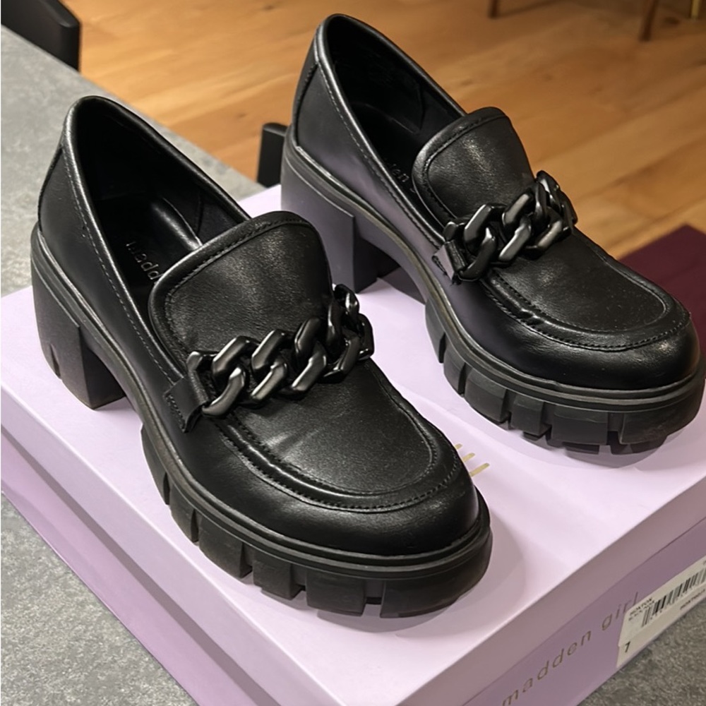 Black chunky loafers - madden girl loafers